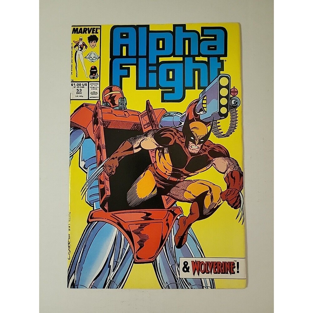 ALPHA FLIGHT #53, MARVEL COMICS, 1987, JIM LEE 1ST COVER ART AT MARVEL